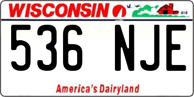 WI license plate 536NJE