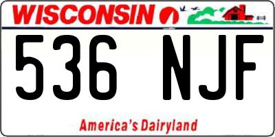WI license plate 536NJF