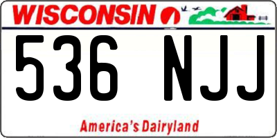 WI license plate 536NJJ