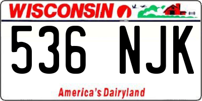 WI license plate 536NJK