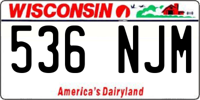 WI license plate 536NJM