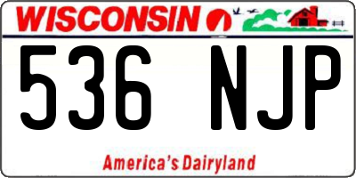 WI license plate 536NJP