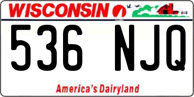 WI license plate 536NJQ