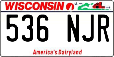 WI license plate 536NJR