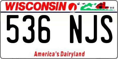 WI license plate 536NJS