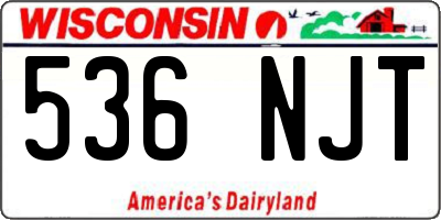 WI license plate 536NJT