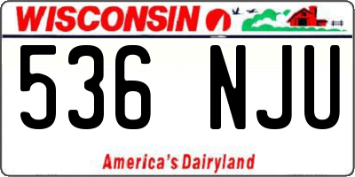 WI license plate 536NJU