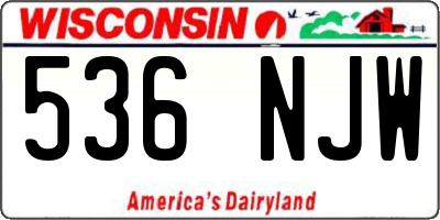 WI license plate 536NJW