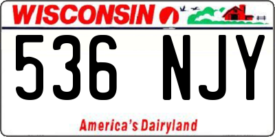 WI license plate 536NJY