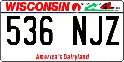 WI license plate 536NJZ