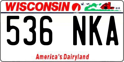 WI license plate 536NKA