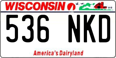 WI license plate 536NKD
