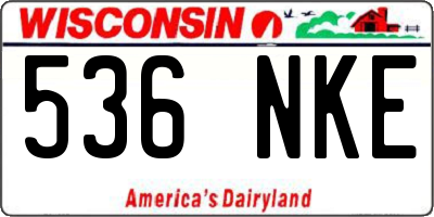 WI license plate 536NKE