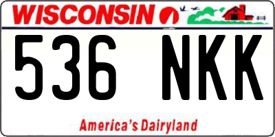WI license plate 536NKK
