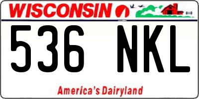 WI license plate 536NKL
