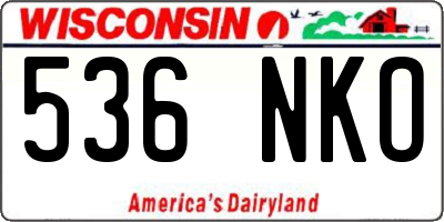 WI license plate 536NKO