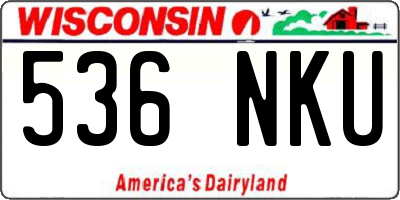 WI license plate 536NKU