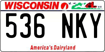WI license plate 536NKY