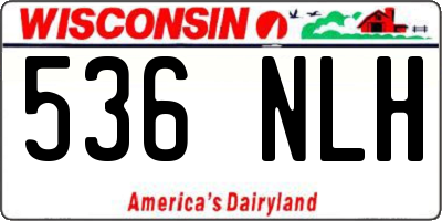 WI license plate 536NLH