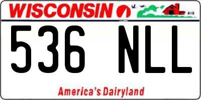 WI license plate 536NLL
