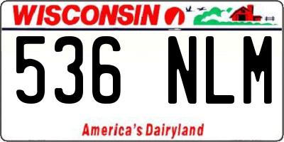 WI license plate 536NLM