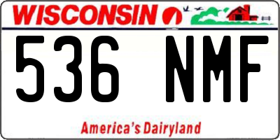 WI license plate 536NMF