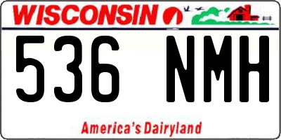 WI license plate 536NMH