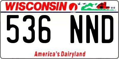 WI license plate 536NND