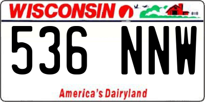 WI license plate 536NNW