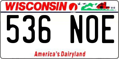 WI license plate 536NOE