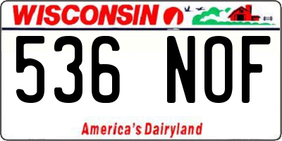 WI license plate 536NOF