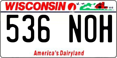 WI license plate 536NOH
