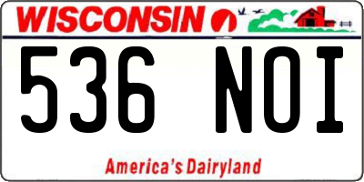 WI license plate 536NOI