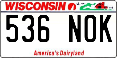 WI license plate 536NOK