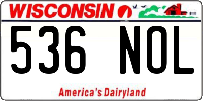 WI license plate 536NOL