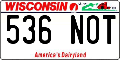 WI license plate 536NOT