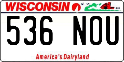 WI license plate 536NOU