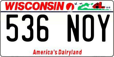 WI license plate 536NOY