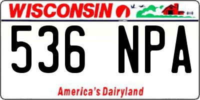 WI license plate 536NPA