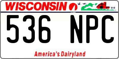 WI license plate 536NPC