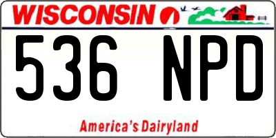 WI license plate 536NPD