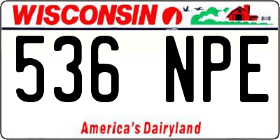 WI license plate 536NPE