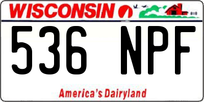 WI license plate 536NPF