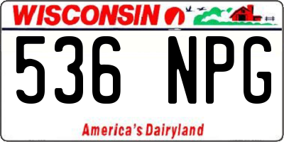 WI license plate 536NPG
