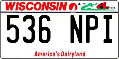 WI license plate 536NPI