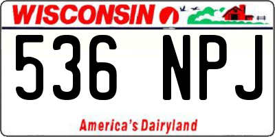 WI license plate 536NPJ
