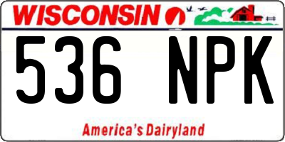 WI license plate 536NPK