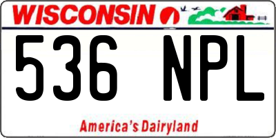 WI license plate 536NPL