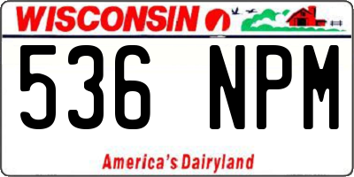 WI license plate 536NPM