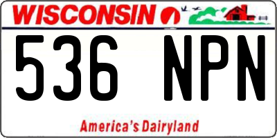 WI license plate 536NPN